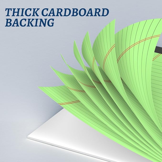 6 Pack 5 x 8 Inch Green Legal Pads, Double-Sided Lined Notepads - Image 4
