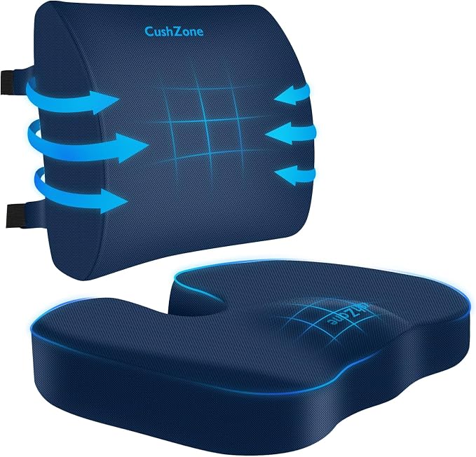 CushZone Seat Cushion, Lumbar Support Pillow by CushZone