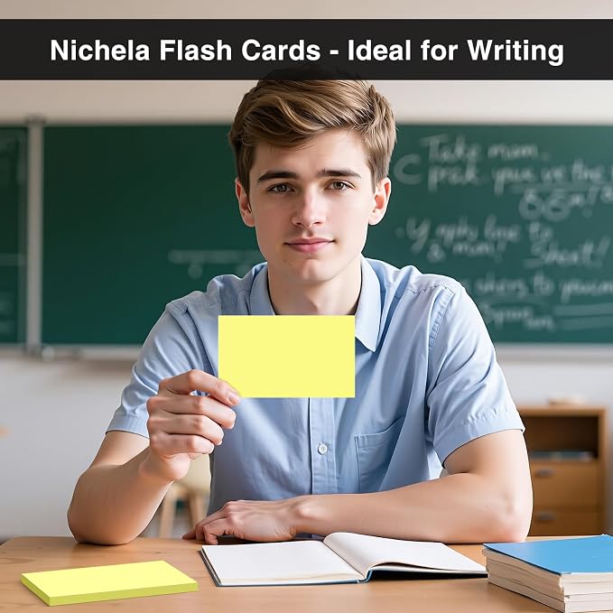 300 Count Blank Index Cards 3x5 Inch Yellow Flash Cards Colored Cardstock - Image 5