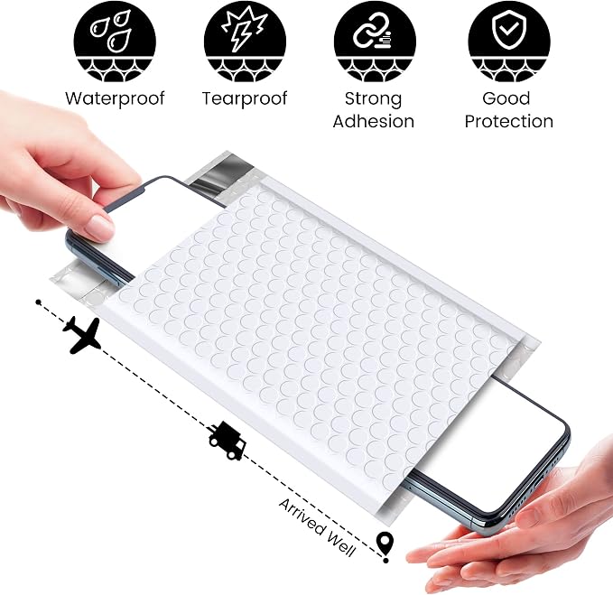 Fuxury Bubble Mailers 4x8 Inch 500 Pack Padded Envelopes Usable Size 4x7" Thick - Image 7
