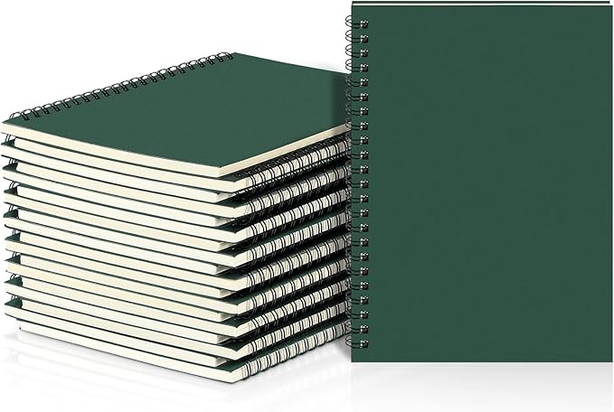 Yahenda 18 Pcs Spiral Notebook Bulk A5 Journal Lined 8.3'' x 5.5'' Writing Composition Paper Small Notepad Subject Notebook for Students Office Business Back to School Supplies (Deep Green)-DeskLoop Office