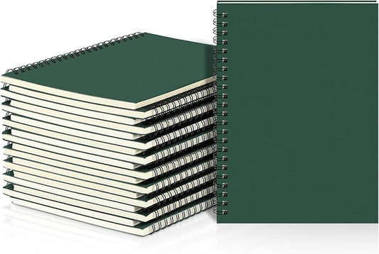 Yahenda 18 Pcs Spiral Notebook Bulk A5 Journal Lined 8.3'' x 5.5'' Writing Composition Paper Small Notepad Subject Notebook for Students Office Business Back to School Supplies (Deep Green)-DeskLoop Office