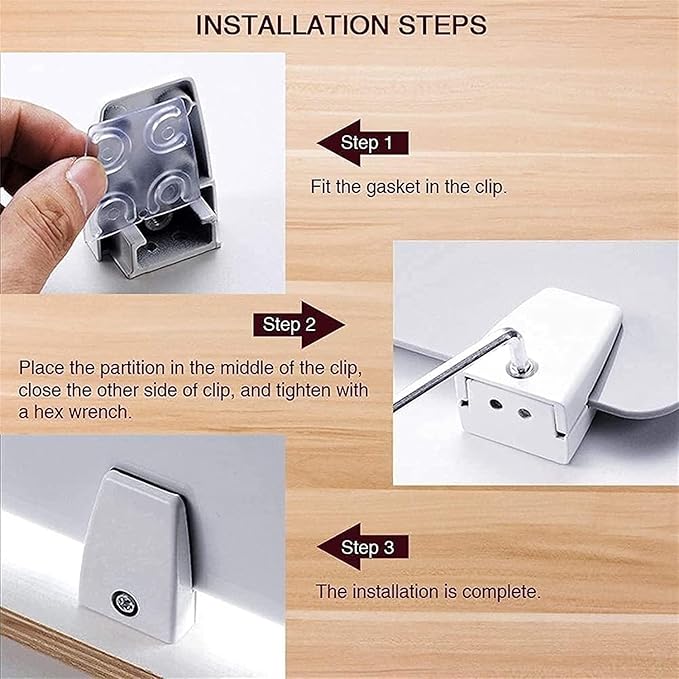 4PCS Acrylic Desk Dividers - 23.6”L x15.8”W White, Office Privacy Partitions with Clamps, Plexiglass Protective Shields for Offices Schools Call Centers-DeskLoop Office