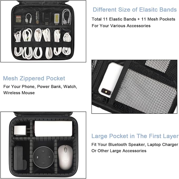 MATEIN Cable Organizer Bag, Waterproof Travel Electronic Storage, Shockproof - Image 4