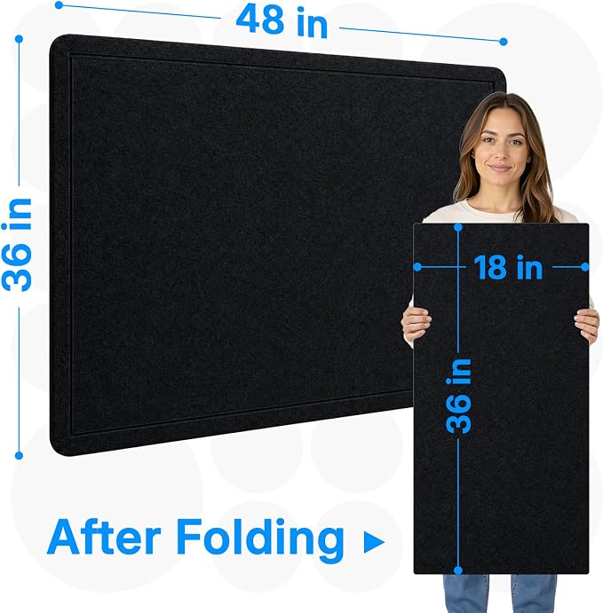OWLKELA Large Bulletin Board, 48 x 36 inches Foldable Felt Pin Board, - Image 2