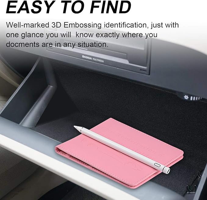 Car Registration and Insurance Holder, Car Accessories Vehicle Glove Box Car - Image 7