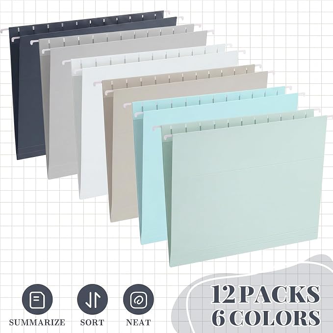12 Pack Decorative Hanging File Folders, Letter Size - Image 2