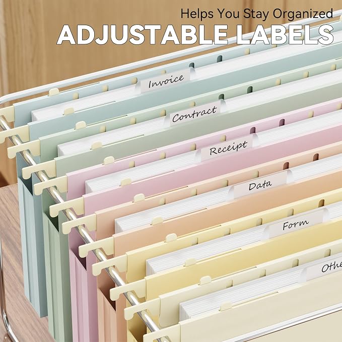 Extra Capacity Legal Size Hanging File Folders, 12 Pack Plastic Hanging Folder - Image 6