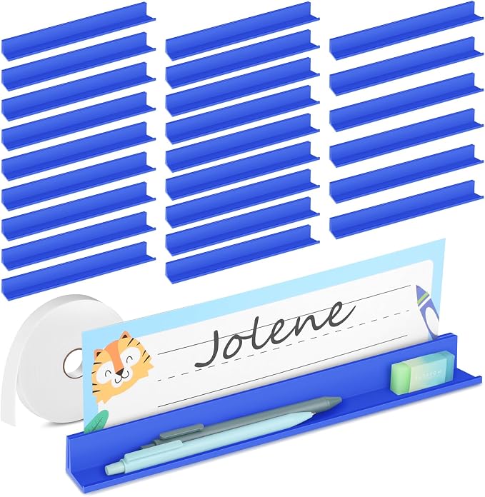 MJOGGOTT 24Pcs Classroom Desk Name Plates Holder Index Cards Storage, School by MJOGGOTT