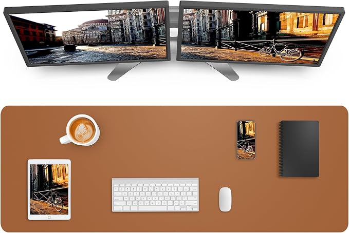 AFIING Leather Desk Pad Protector, Mouse Pad, Office Desk Mat, Non-Slip PU by AFIING