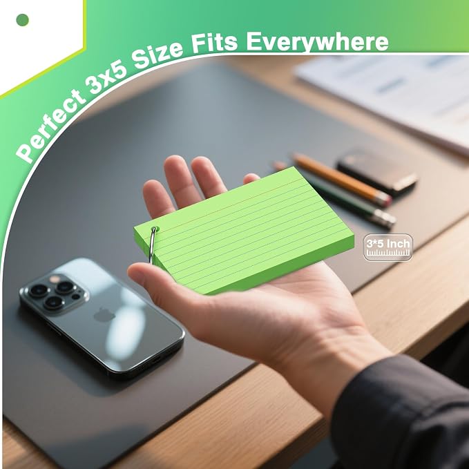 250 Count Green Index Cards - Image 4