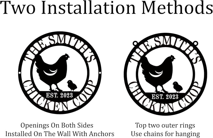 Personalized Metal Coop Sign, Custom Chicken Name Sign, Chicken Coop Decor - Image 2