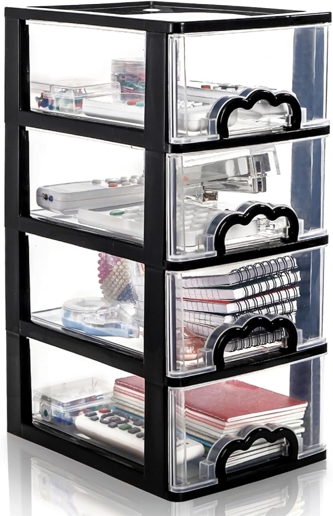 Cididu Desktop Organizer with 4 Drawers, Small Desk Organizer Storage Box by Cididu