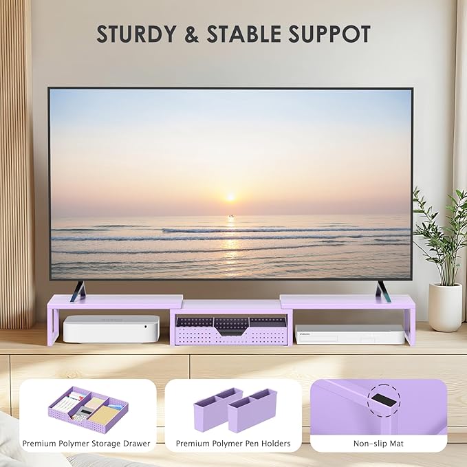 OPNICE Desk Organizers and Accessories, Dual Computer Monitor Stand Riser - Image 8