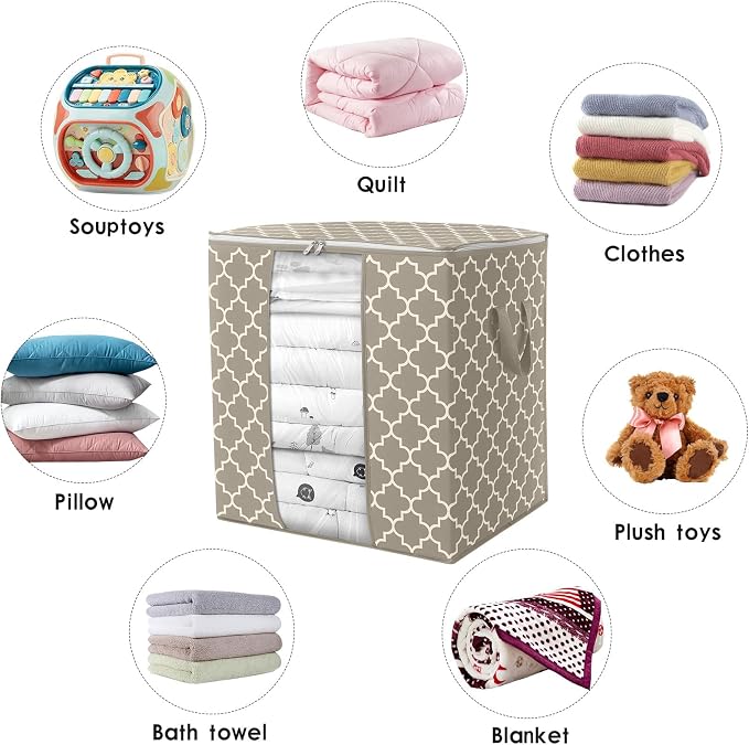 WISELIFE Storage Bags 6 Pack/100L Large Blanket Clothes Organization and - Image 7