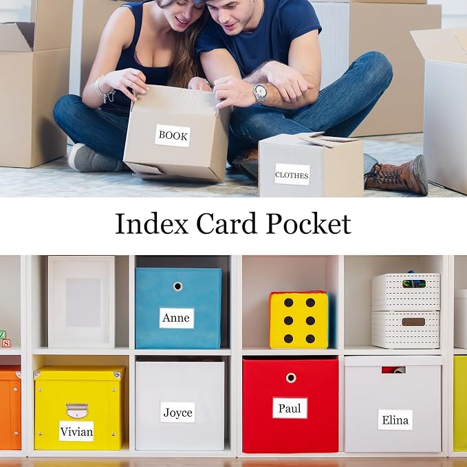 Chinco 100 Self Adhesive Pocket Index Card Pockets Index Card Holder Storage - Image 4