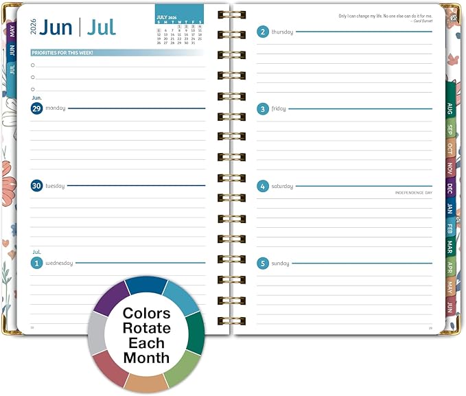 HARDCOVER Academic Year 2026-2027 Planner: 14 Months 5.5"x 8" Daily Weekly - Image 6