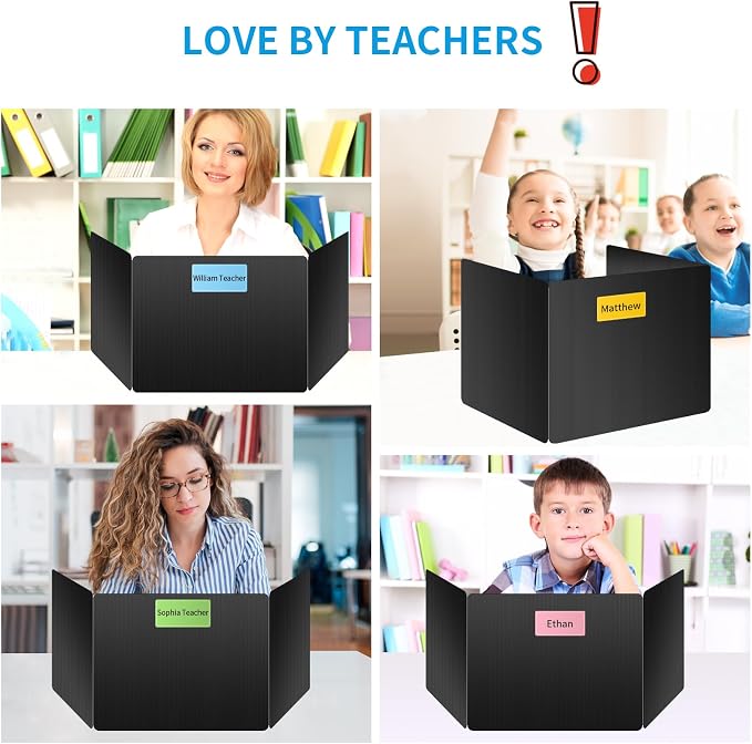 6 Pack Black Desk Dividers for Students, Privacy Shields Folder for Students - Image 5