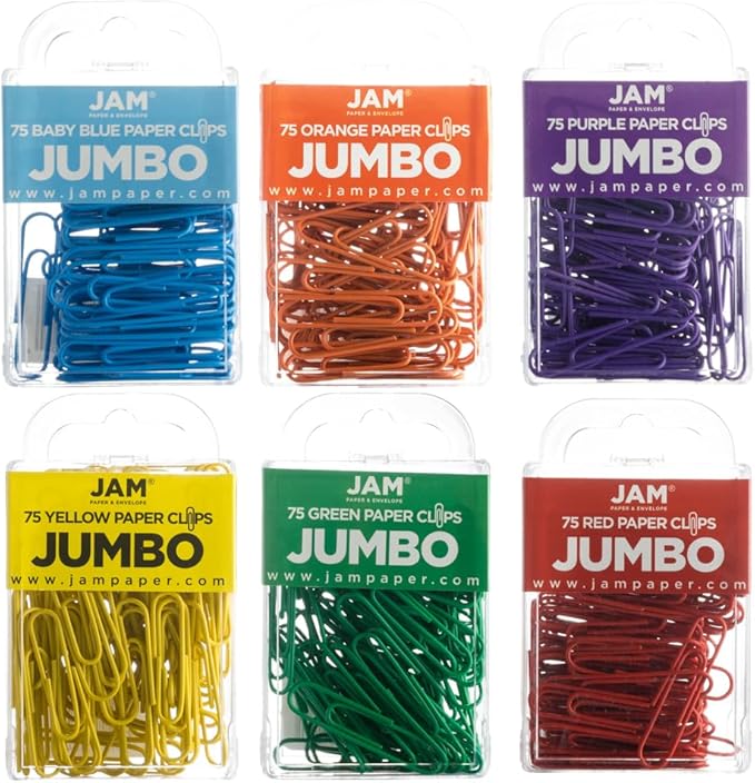 JAM PAPER Colorful Jumbo Paper Clips by JAMPaper