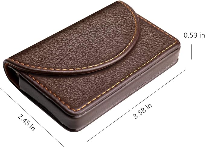 Cofee Leather Business Card Holder Case - Image 2
