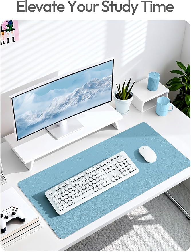 YSAGi Leather Desk Pad Protector, Office Desk Mat, Large Mouse Pad, Non-Slip PU - Image 7