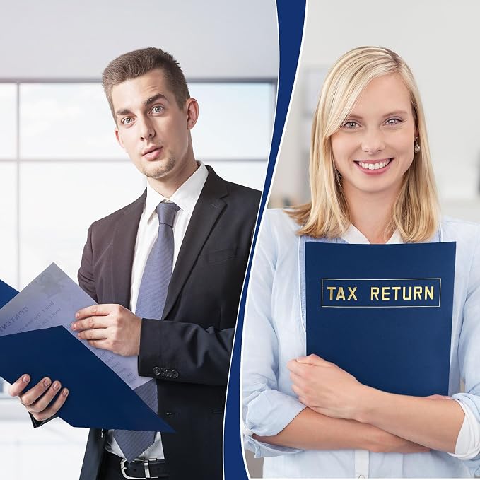 Kosiz 300 Pcs Tax Return Folders Bulk 9 x 12 Inch 2 Pocket Gold Foil Stamped - Image 4