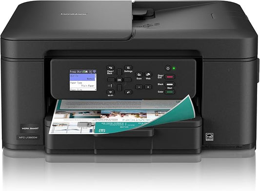 Brother Work Smart 1360 Wireless Color Inkjet All-in-One Printer with Automatic Duplex Printing and 1.8” Color Display | Includes Refresh Subscription Trial(1) (MFC-J1360DW) (Uses LC501 Series Inks)-DeskLoop Office