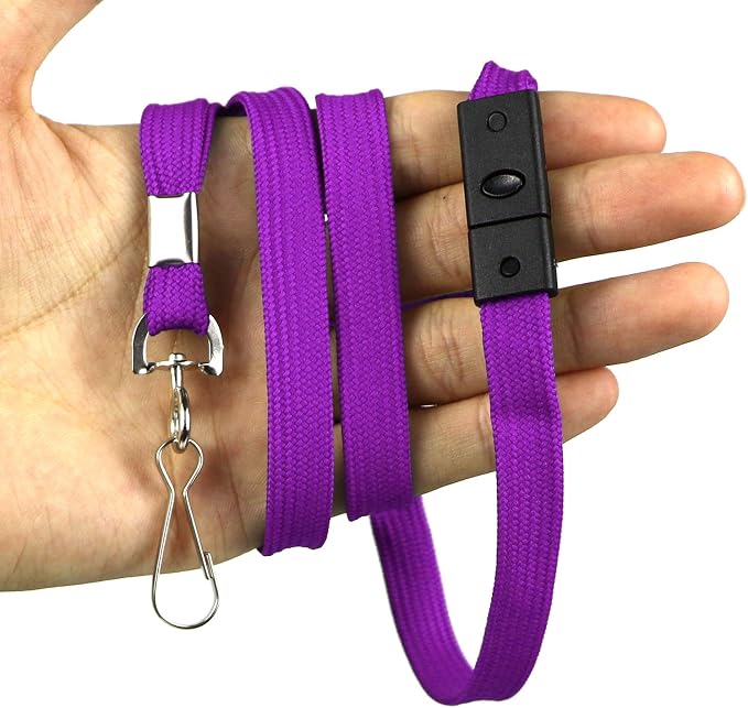Safety Breakaway Lanyard with J-Hook Flat Lanyards - Image 4