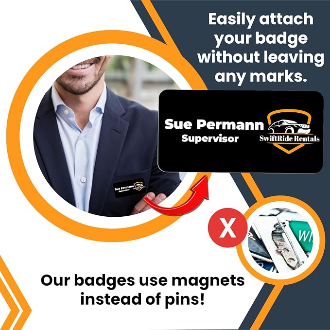 Magnet Me Up Custom Printed Magnetic Name Tag Badge - Image 3