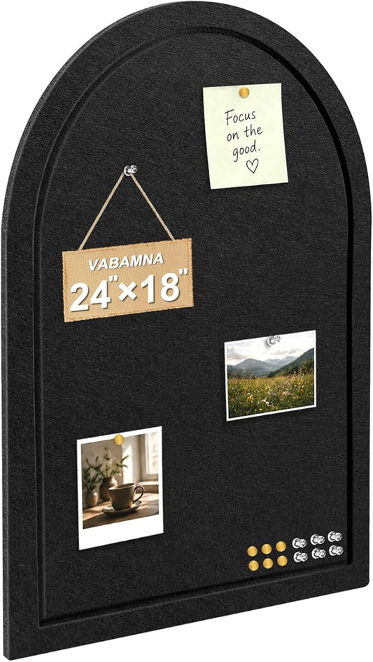 VABAMNA Arched Felt Bulletin Board 24" x 18", Grooved Edge Foldable by VABAMNA