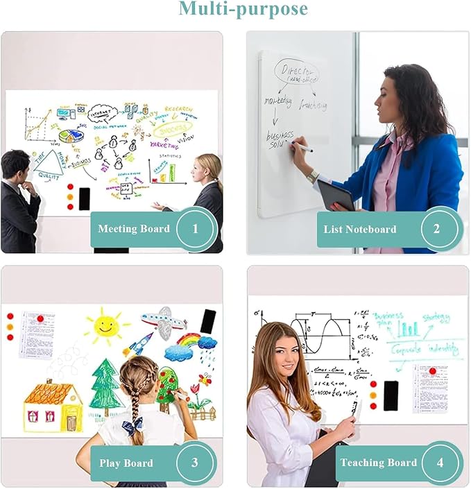 Huge Self-Adhesive Whiteboard Sticker: 72" x 40" Magnet Receptive Dry Erase - Image 3