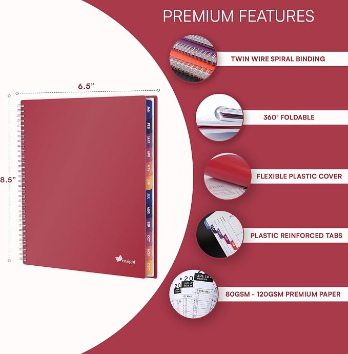 Ensight 2026 Appointment Book and Planner 6.5" x 8.5" Large Hourly Weekly Daily - Image 4