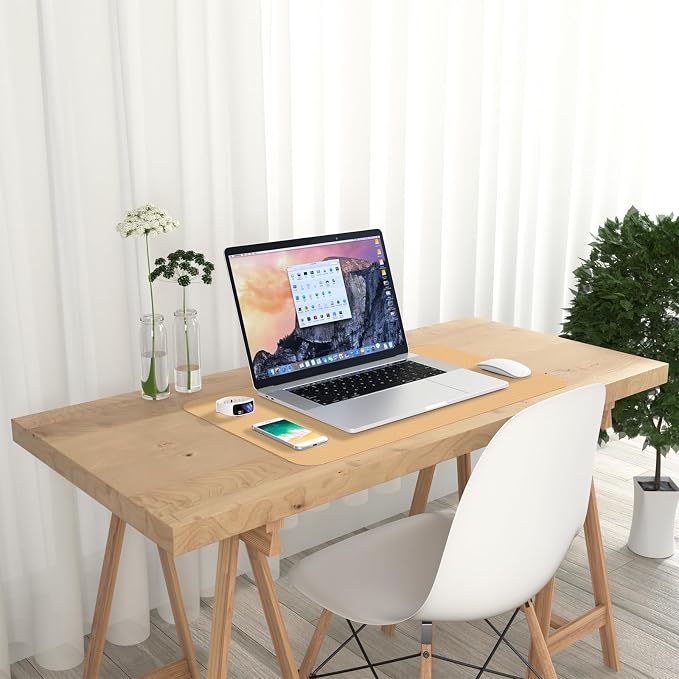 Hsurbtra Desk Pad, 23.6" x 13.8" PU Leather Desk Mat, M Extended Mouse Pad - Image 7