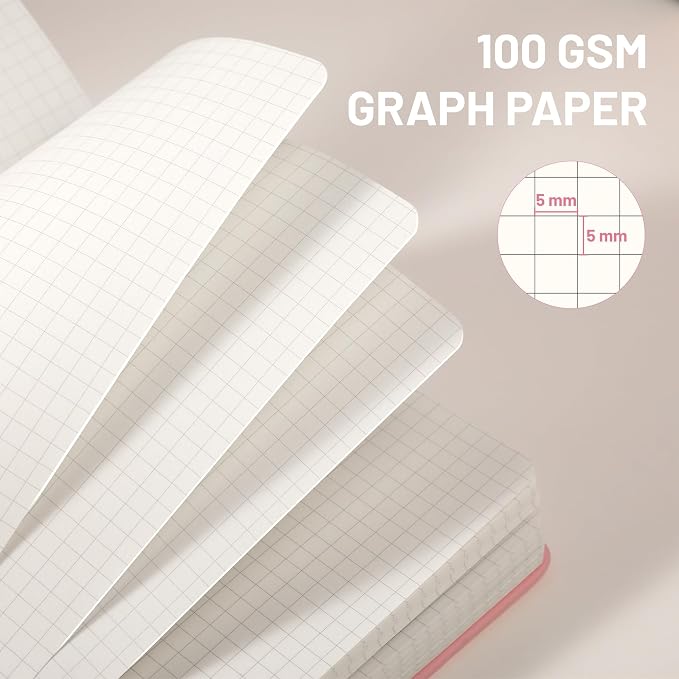 CAGIE Graph Paper Notebook 320 Pages 100 GSM Graphing Grid Journal B5 Hardcover - Image 3