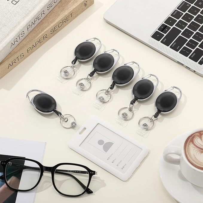 Honoson 50 Pcs Heavy Duty Retractable Badge Reels Batch ID Badge Holder - Image 5