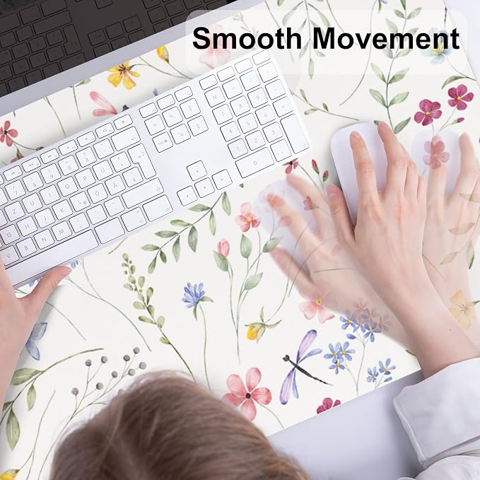 Colorful Star Large Mouse Pad, Floral Waterproof Office Desk Mat, Non-Slip - Image 5