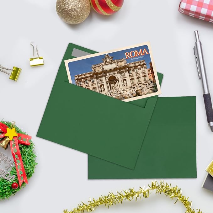 50Packs A7 Green Envelopes 5x 7Inch Card Envelopes, Self Seal - Image 3