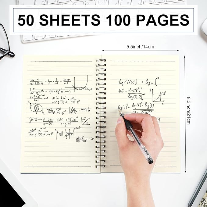 Yahenda 180 Pcs Spiral Notebook Bulk A5 Journal Lined 8.3'' x 5.5'' Writing Composition Paper Small Notepad Subject Notebook for Students Office Business Back to School Supplies (Deep Blue)-DeskLoop Office