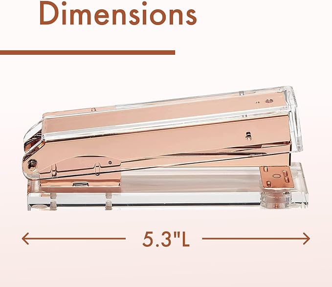 OfficeGoods Acrylic Stapler – Aesthetic & Durable Rose Gold Desk Staple - Image 4