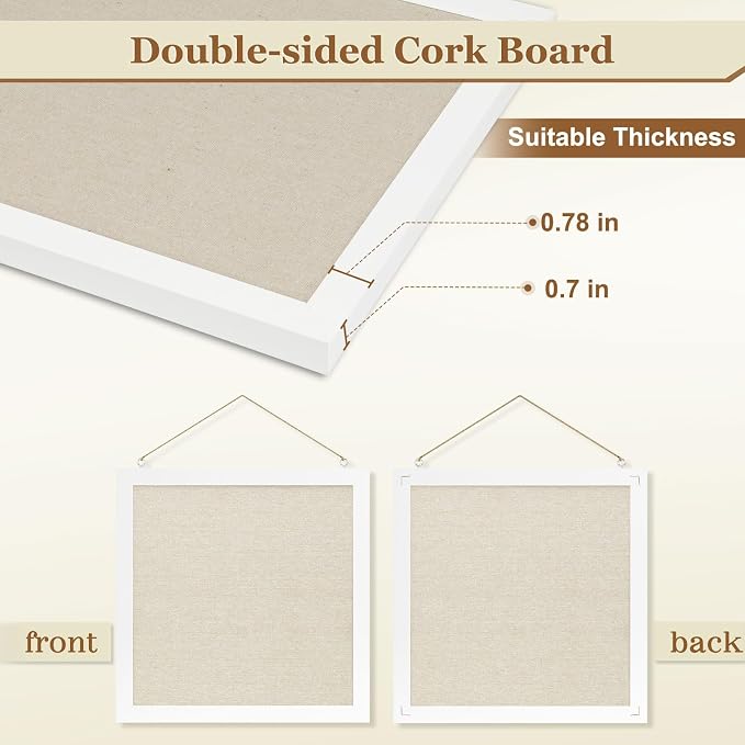 Double-Sided Small Wood Framed Cork Board - Image 3