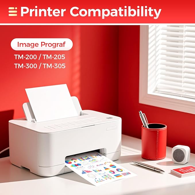 PFI-320 Pigment Ink Tank Set 5-Pack 300ml High Capacity Replacement for Canon PFI-320 PFI320 Ink Cartridges Compatible with Canon imagePROGRAF TM-200 TM-205 TM-300 TM-305 Printer Black Yellow Magenta-DeskLoop Office