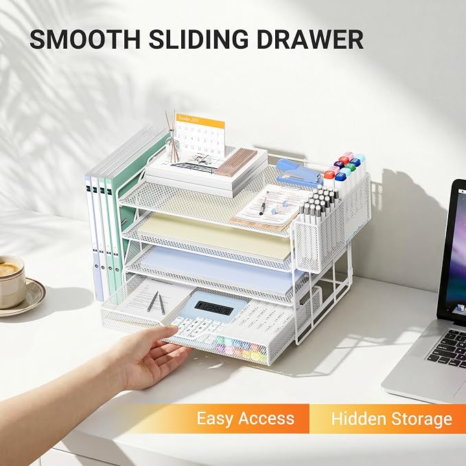 OPNICE 4-Tier Desk Organizer and Accessories, Desktop File Organizer - Image 5