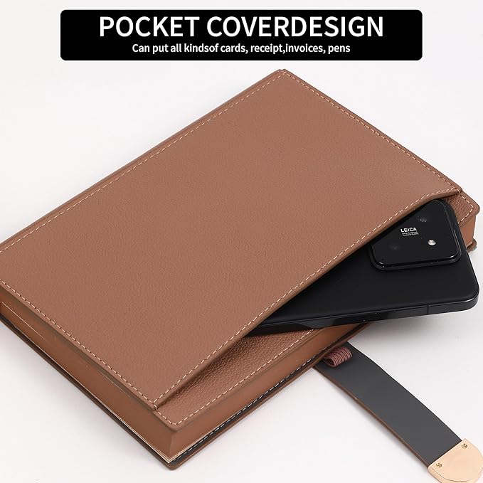 Textured Hardcover Lined Journal for Women Men Magnetic Buckle A5 Leather Journal Notebook with Gift Box 300 Pages 67 lb./100 gsm Paper College Ruled Journaling Notebook for Writing Work School Daily Diary-DeskLoop Office