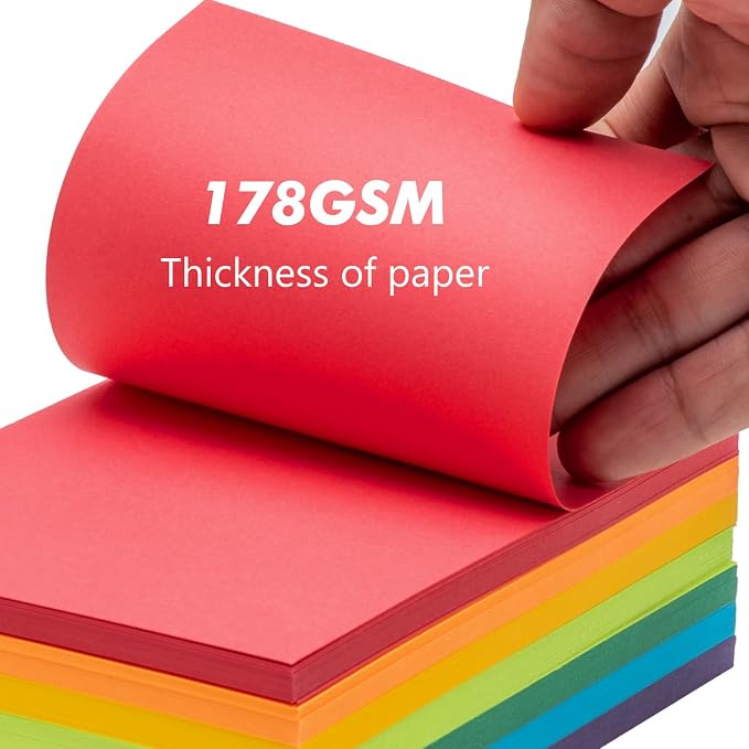 Index Cards 301-Count 3x5 Inch, 178GSM Heavyweight Set of 7 Colors Paper - Image 5