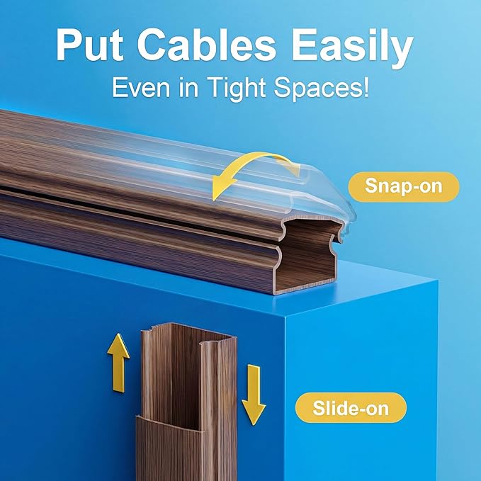 Yecaye TV Cord Hider, 42in Cord Cover, Large Cable Hider, Wire Covers - Image 7