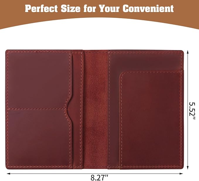 Jack&Chris Leather Passport Holder, Handmade Passport cover, Travel Wallet - Image 3