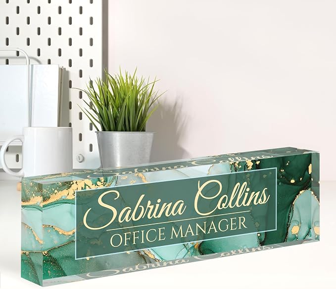 Name Plate for Desk, Desk Name Plate Personalized, Office Decor for Women Men by Spricoz