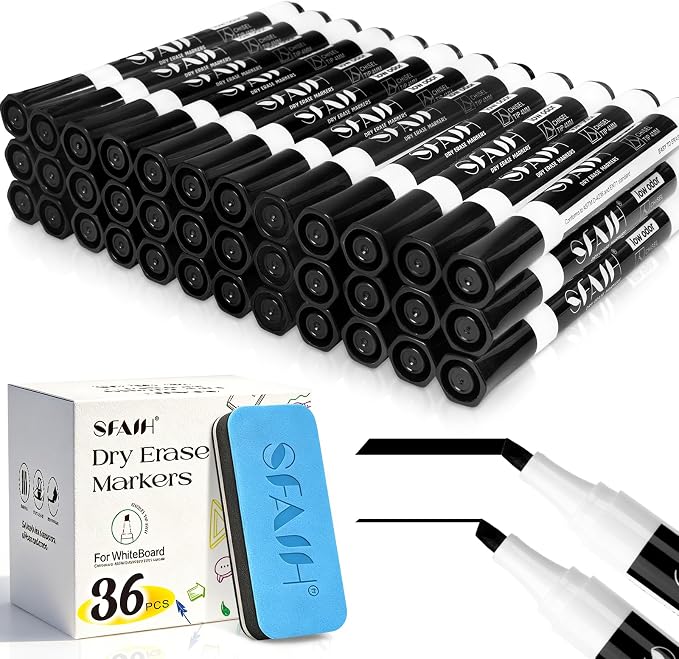 SFAIH Dry Erase Markers Chisel Tip by SFAIH