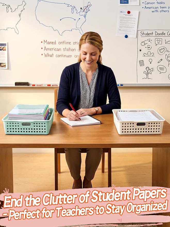 6 Pcs Thick Durable Turn in Trays Classroom - Image 6