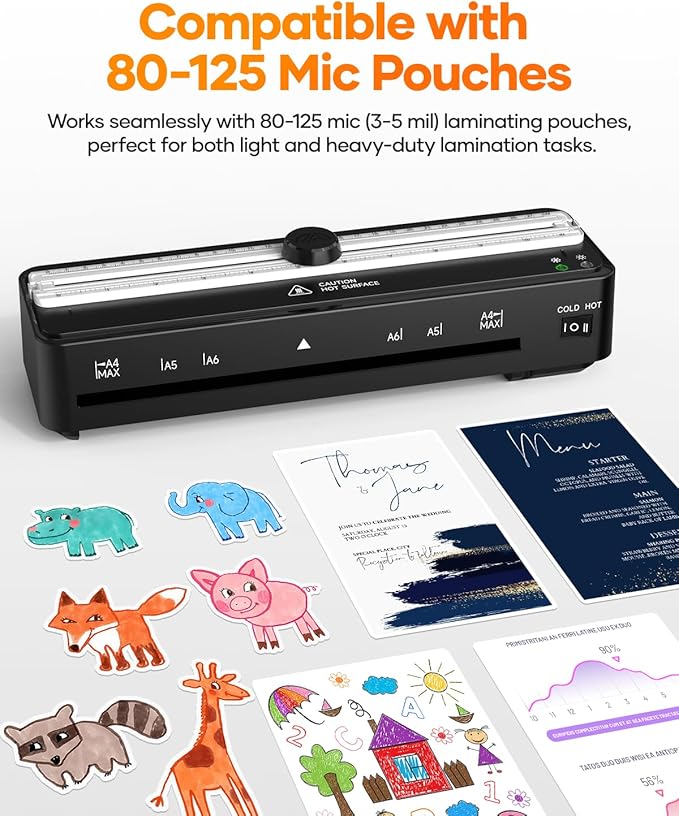 Kejector Laminator Machine, 9 Inch with 20 A4 Sheets Thermal and Cold Lamination Built in Cutter Quick Warm Up for Home Office School-DeskLoop Office